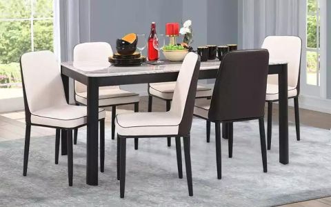 Royaloak Discovery Marble 6 Seater Dining Table Set